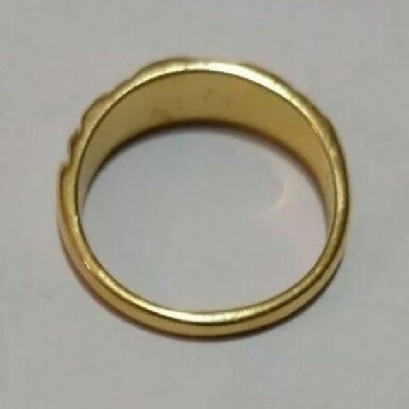 Black Onyx/Turquoise Inlay 14K Gold Plated NWOT Size  7 - Picture 2 of 8